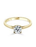 Solitario oro amarillo con diamante creado 4 garras 0,50 ct.