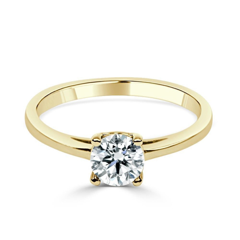 Solitario oro amarillo con diamante creado 4 garras 0,50 ct.