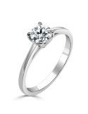 Solitario oro blanco con diamante creado 4 garras 0,50 ct.