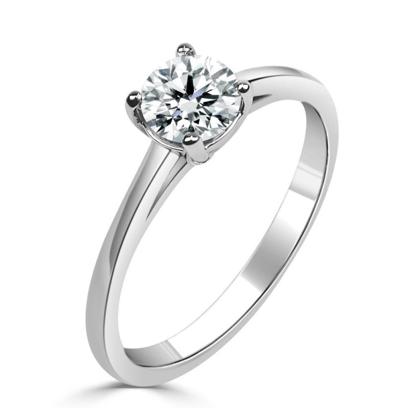 Solitario oro blanco con diamante creado 4 garras 0,50 ct.