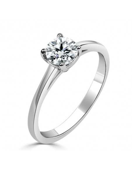 Solitario oro blanco con diamante creado 4 garras 0,50 ct.