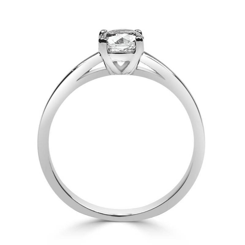 Solitario oro blanco con diamante creado 4 garras 0,50 ct.