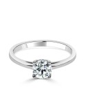 Solitario oro blanco con diamante creado 4 garras 0,50 ct.