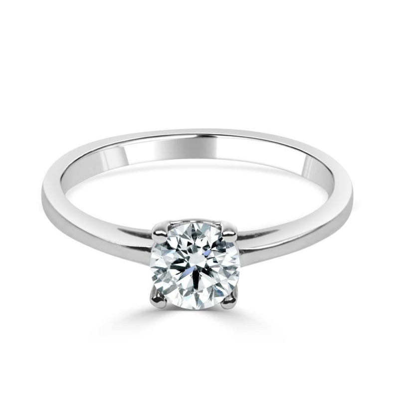 Solitario oro blanco con diamante creado 4 garras 0,50 ct.