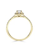 Solitario amarillo diamante creado Halo redondo 0.65 CT