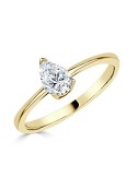 Solitario oro amarillo diamante creaddo pera 0.50 CT