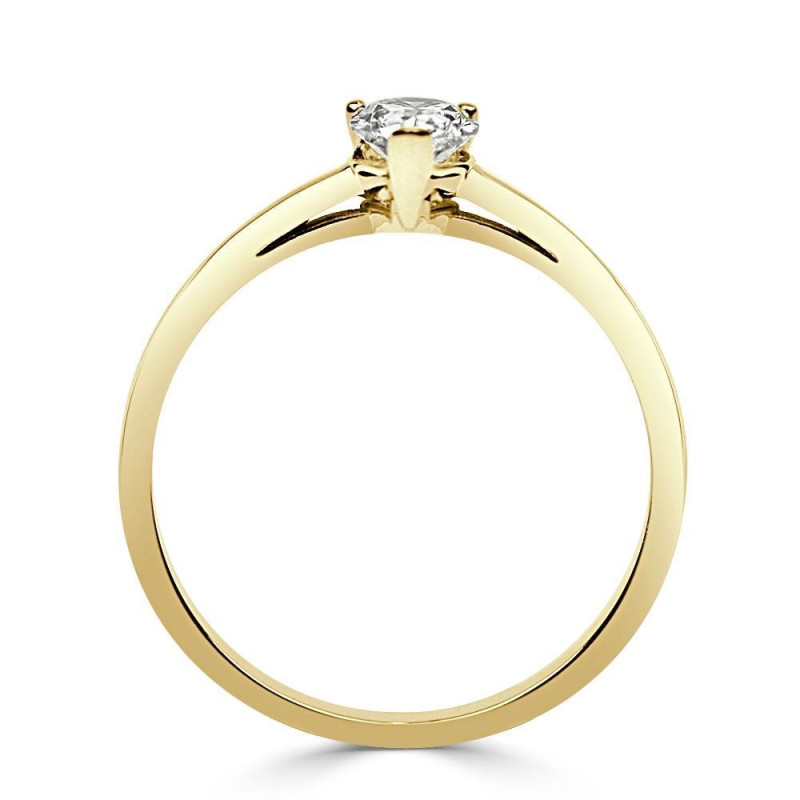 Solitario oro amarillo diamante creaddo pera 0.50 CT