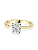 Solitario oro amarillo Oval Diamante creado 1,00 CT