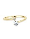 Solitario oro amarillo mini 2 diamantes creados. 0,10CT-0,015CT