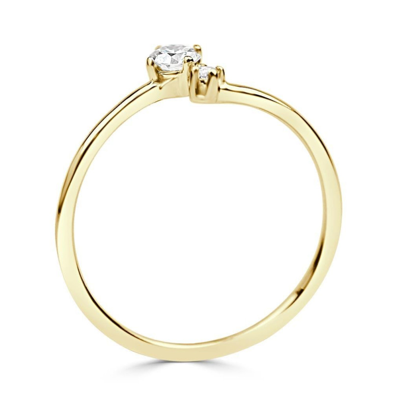 Solitario oro amarillo mini 2 diamantes creados. 0,10CT-0,015CT