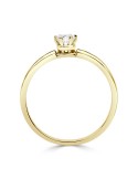 Solitario oro amarillo diamante creado corona 6 garras 0,20CT