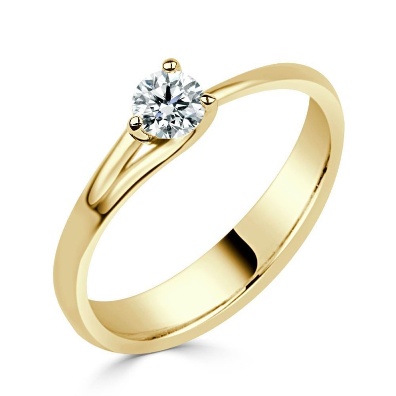 Soliatario oro amarillo diamante creado 0,25CT 3 garras