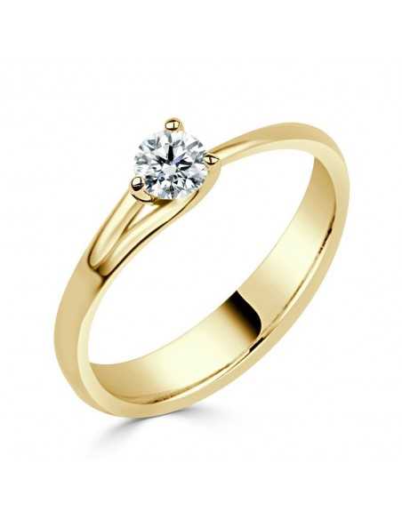 Soliatario oro amarillo diamante creado 0,25CT 3 garras