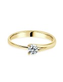 Soliatario oro amarillo diamante creado 0,25CT 3 garras