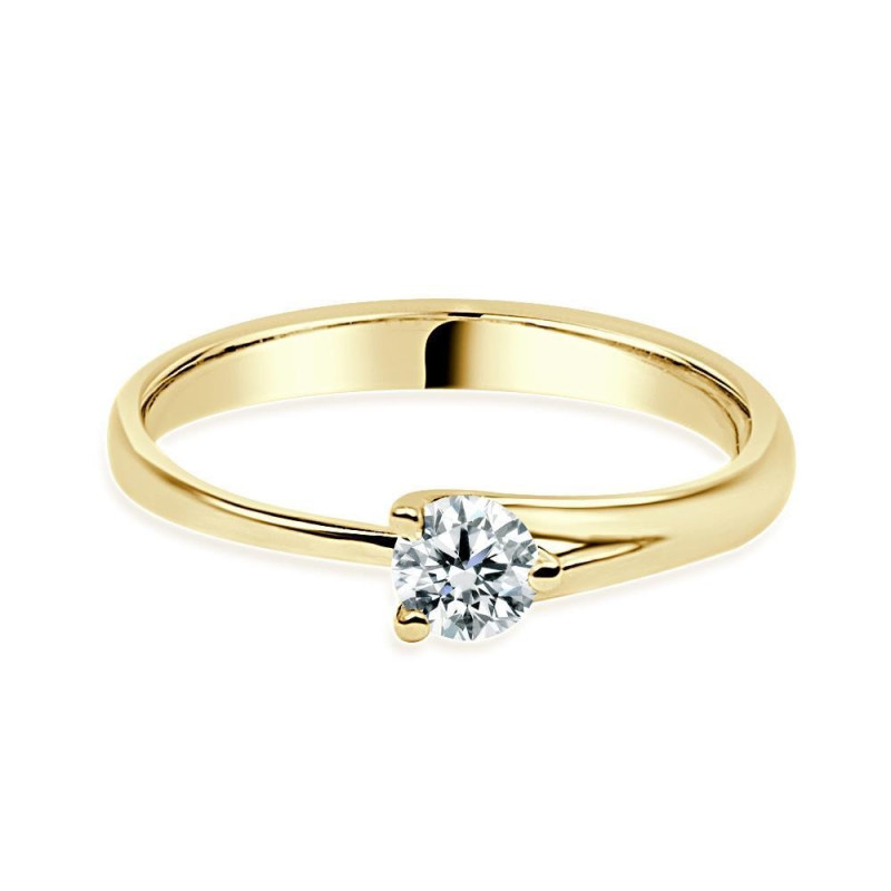 Soliatario oro amarillo diamante creado 0,25CT 3 garras