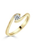 Solitario oro amarillo diamante creado ojo 0,25 CT