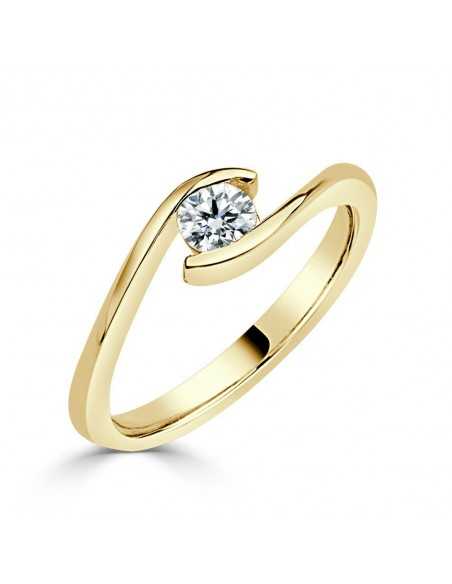 Solitario oro amarillo diamante creado ojo 0,25 CT