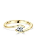 Solitario oro amarillo diamante creado ojo 0,25 CT