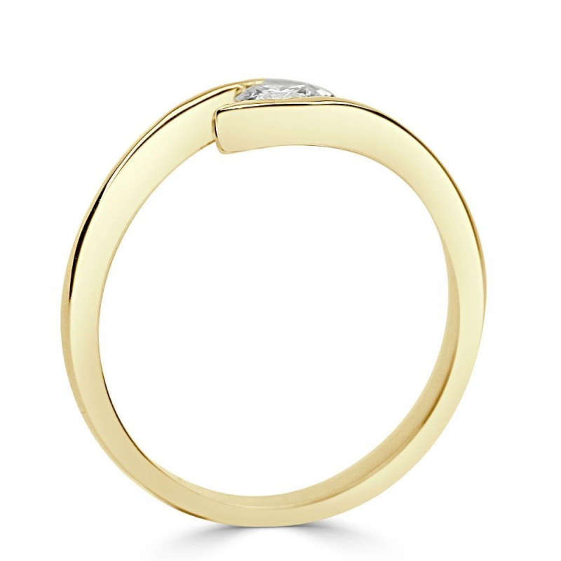 Solitario oro amarillo diamante creado ojo 0,25 CT