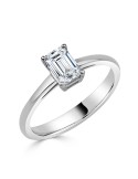 Solitario oro blanco diamante creado talla Esmeralda 0,70 CT