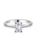 Solitario oro blanco diamante creado talla Esmeralda 0,70 CT