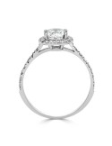 Solitario oro blanco halo oval diamante creado1,00CT ( 0,43CT brazo-halo)