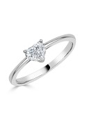 Solitario oro blanco 18k diamante creado corazón 0,30CT