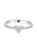 Solitario oro blanco 18k diamante creado corazón 0,30CT