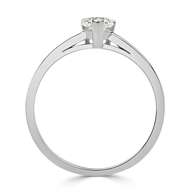 Solitario oro blanco 18k diamante creado corazón 0,30CT