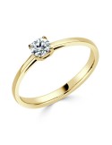 Solitario oro amarillo diamante creado 4 garras 0,30 CT