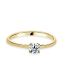 Solitario oro amarillo diamante creado 4 garras 0,30 CT