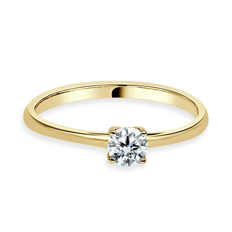 Solitario oro amarillo diamante creado 4 garras 0,30 CT