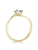 Solitario oro amarillo diamante creado 4 garras cruzado 0,50 CT
