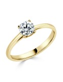 Solitario oro amarillo diamante de creado 4 garras 0,70 CT
