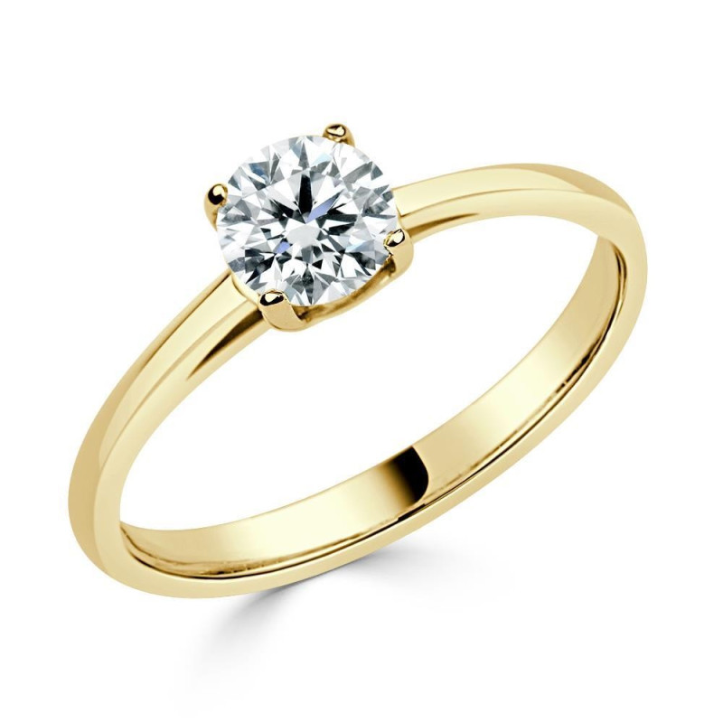 Solitario oro amarillo diamante de creado 4 garras 0,70 CT