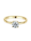 Solitario oro amarillo diamante de creado 4 garras 0,70 CT