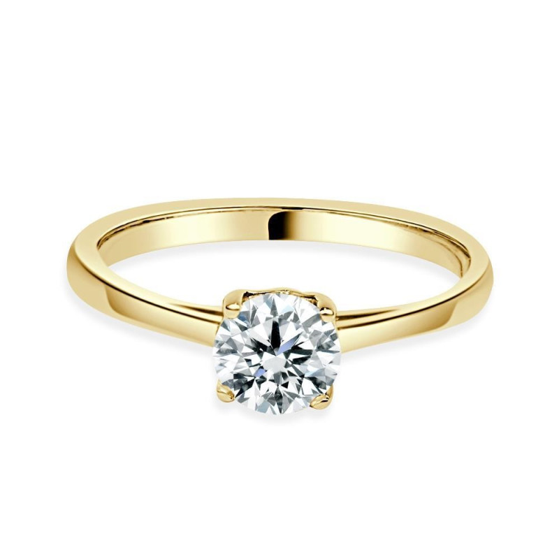 Solitario oro amarillo diamante de creado 4 garras 0,70 CT