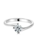 SOLITARIO ORO BLANCO DIAMANTE creado. 4 GARRAS CRUZADO 0,50 CT