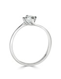 SOLITARIO ORO BLANCO DIAMANTE creado. 4 GARRAS CRUZADO 0,50 CT