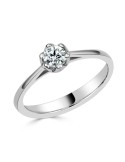Solitario oro blanco diamante creado 6 garras 0,30ct