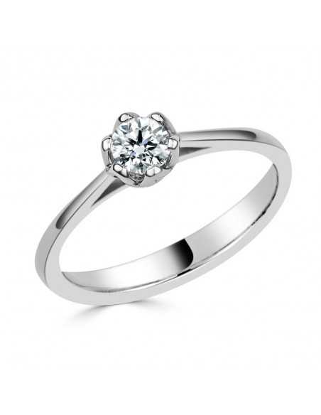 Solitario oro blanco diamante creado 6 garras 0,30ct