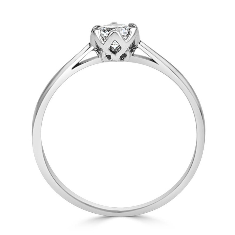 Solitario oro blanco diamante creado 6 garras 0,30ct