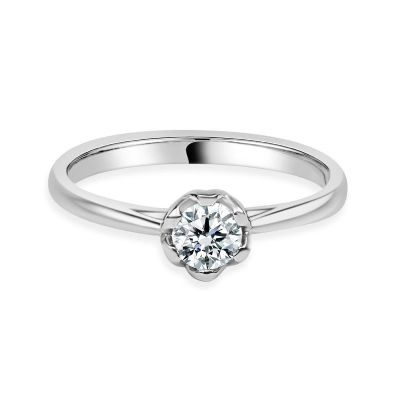 Solitario oro blanco diamante creado 6 garras 0,30ct
