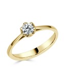 Solitario oro amarillo diamante creado  6 garras 0,30 CT