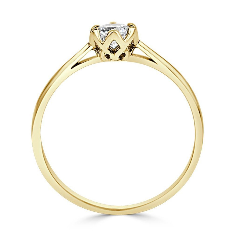 Solitario oro amarillo diamante creado  6 garras 0,30 CT