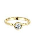 Solitario oro amarillo diamante creado  6 garras 0,30 CT