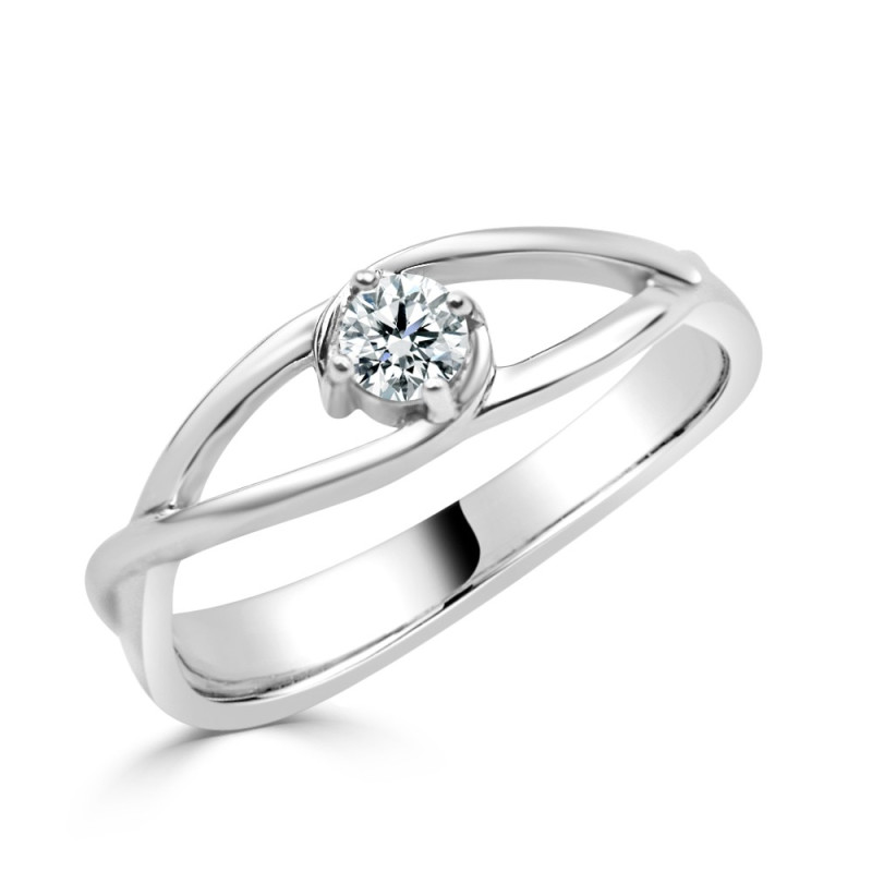 Solitario oro blanco infinito diamante creado de 0,15 CT