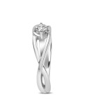 Solitario oro blanco infinito diamante creado de 0,15 CT
