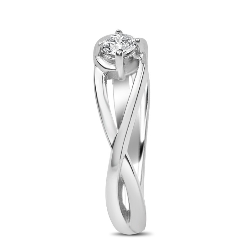 Solitario oro blanco infinito diamante creado de 0,15 CT