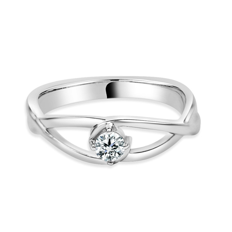 Solitario oro blanco infinito diamante creado de 0,15 CT